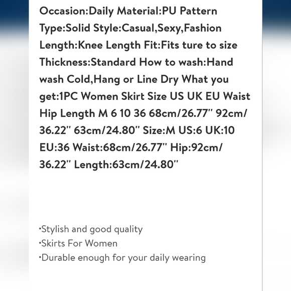 Womens Casual Dress Autumn and Winter Leather Slim Pencil Skirt Size Med. NWT - Picture 4 of 4